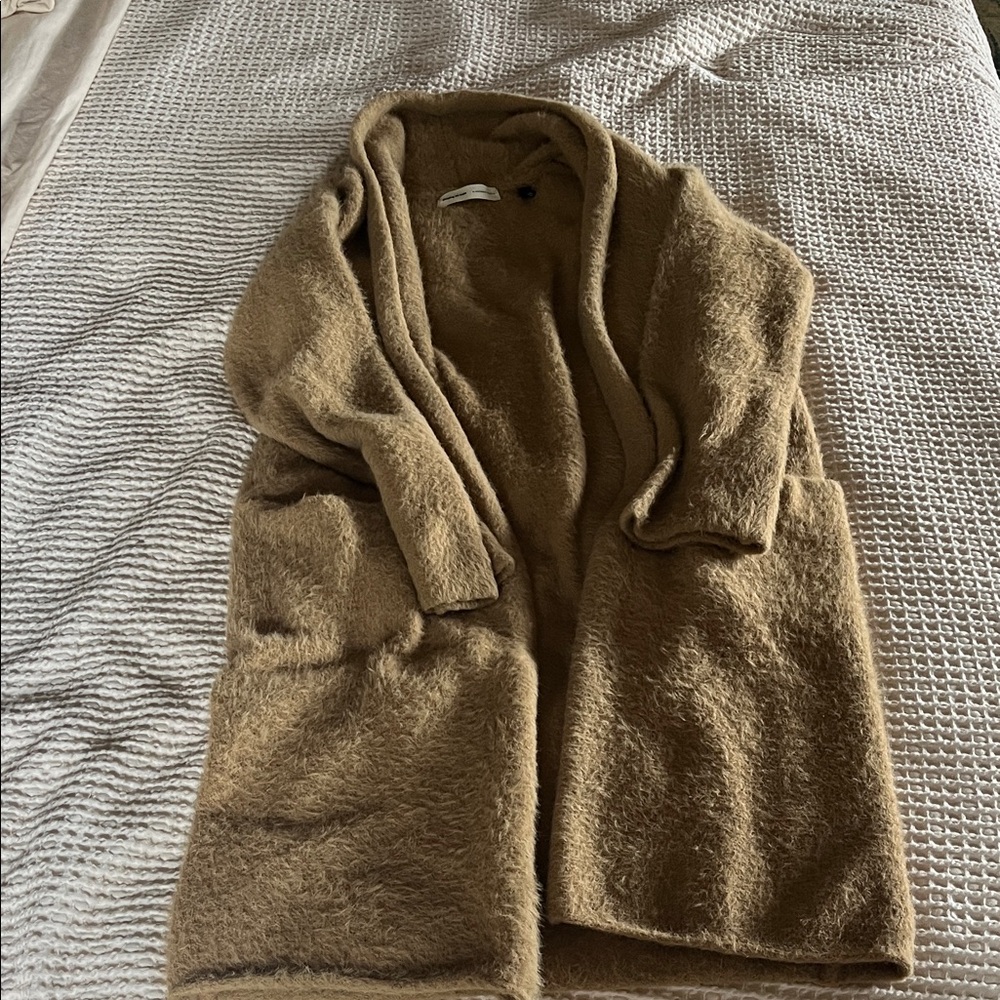 Cozy Tan Open Front Cardigan